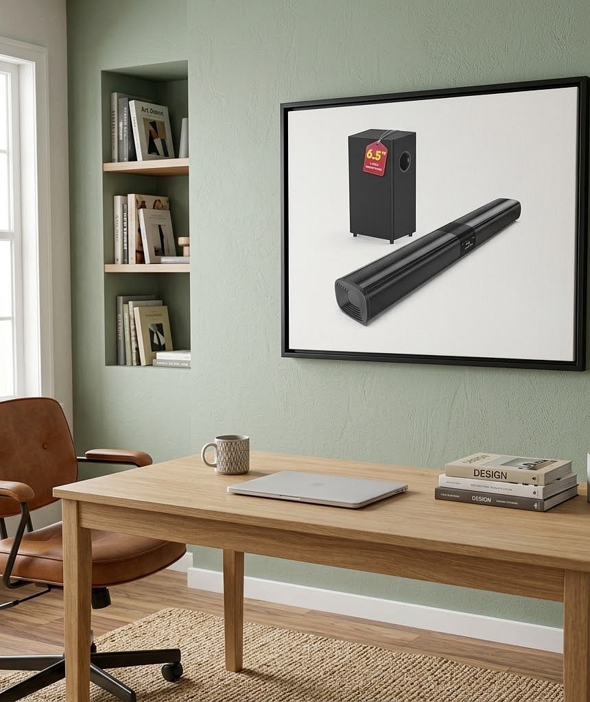 Saiyin Detachable Sound Bar with 6.5" Subwoofer, 10-Level Adjustable Bass