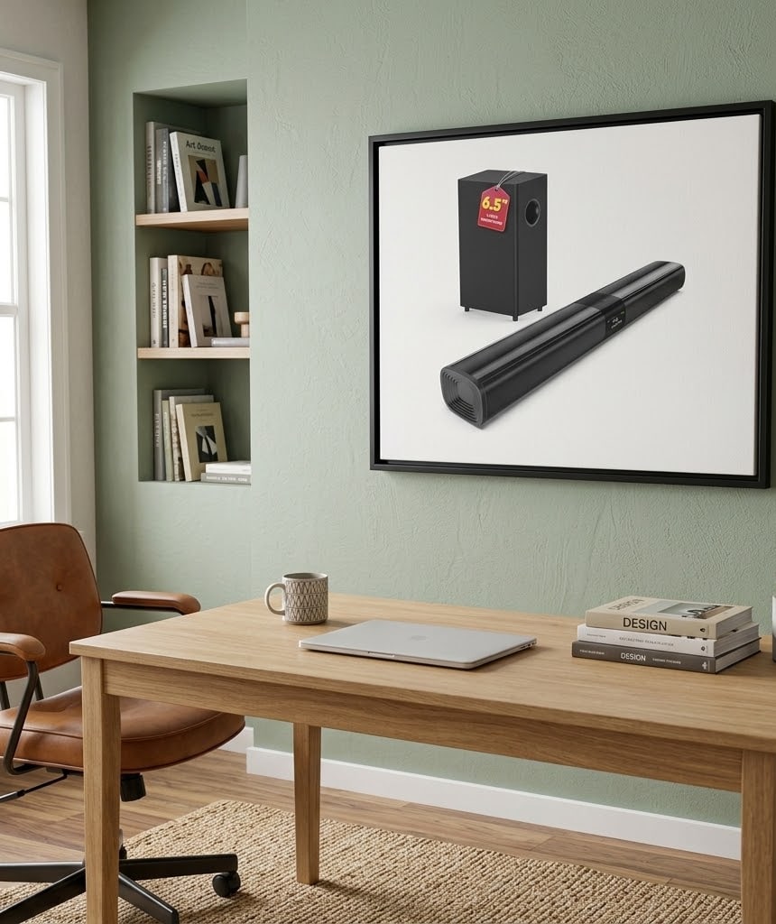Saiyin Detachable Sound Bar with 6.5" Subwoofer, 10-Level Adjustable Bass