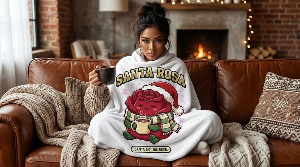 Santa Rosa — Santa Not Included Cozy Rose Plush Blanket