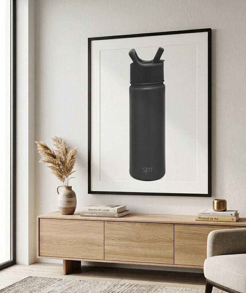 Simple Modern Insulated Water Bottle with Straw | 18oz | Black