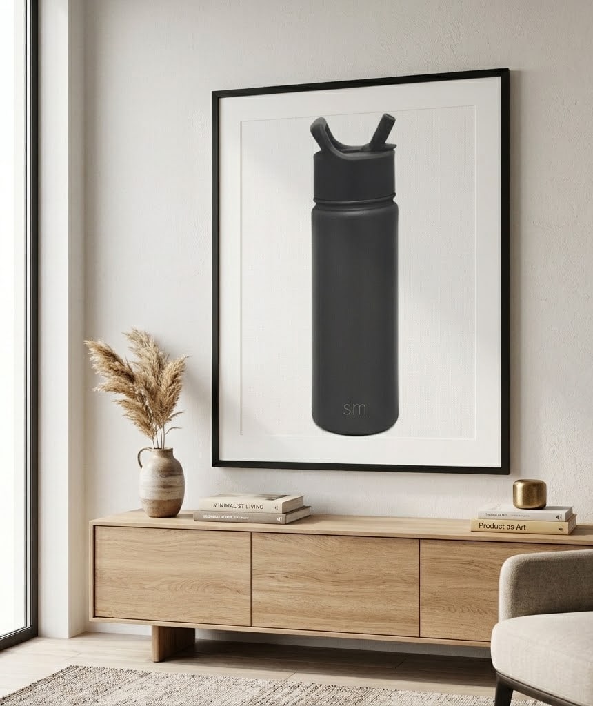 Simple Modern Insulated Water Bottle with Straw | 18oz | Black