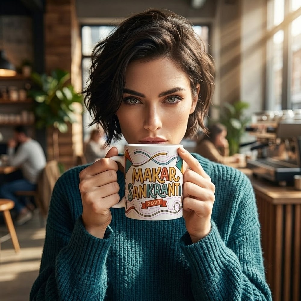 Sky Full of Joy — Playful Makar Sankranti 2027 Kite Festival 11oz Mug