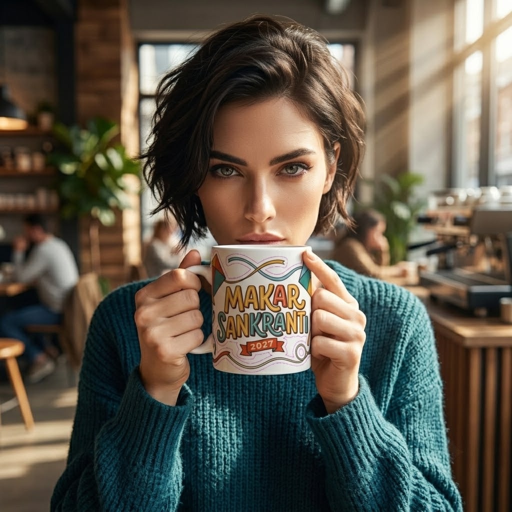 Sky Full of Joy — Playful Makar Sankranti 2027 Kite Festival 11oz Mug