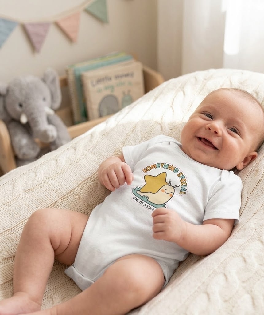 Something Special — Bold Star-Shell Snail Baby Bodysuit