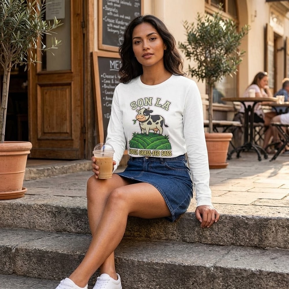 Son La — 100% Grass-Fed Sass Cheeky Mộc Châu Dairy Cow Long Sleeve Tee