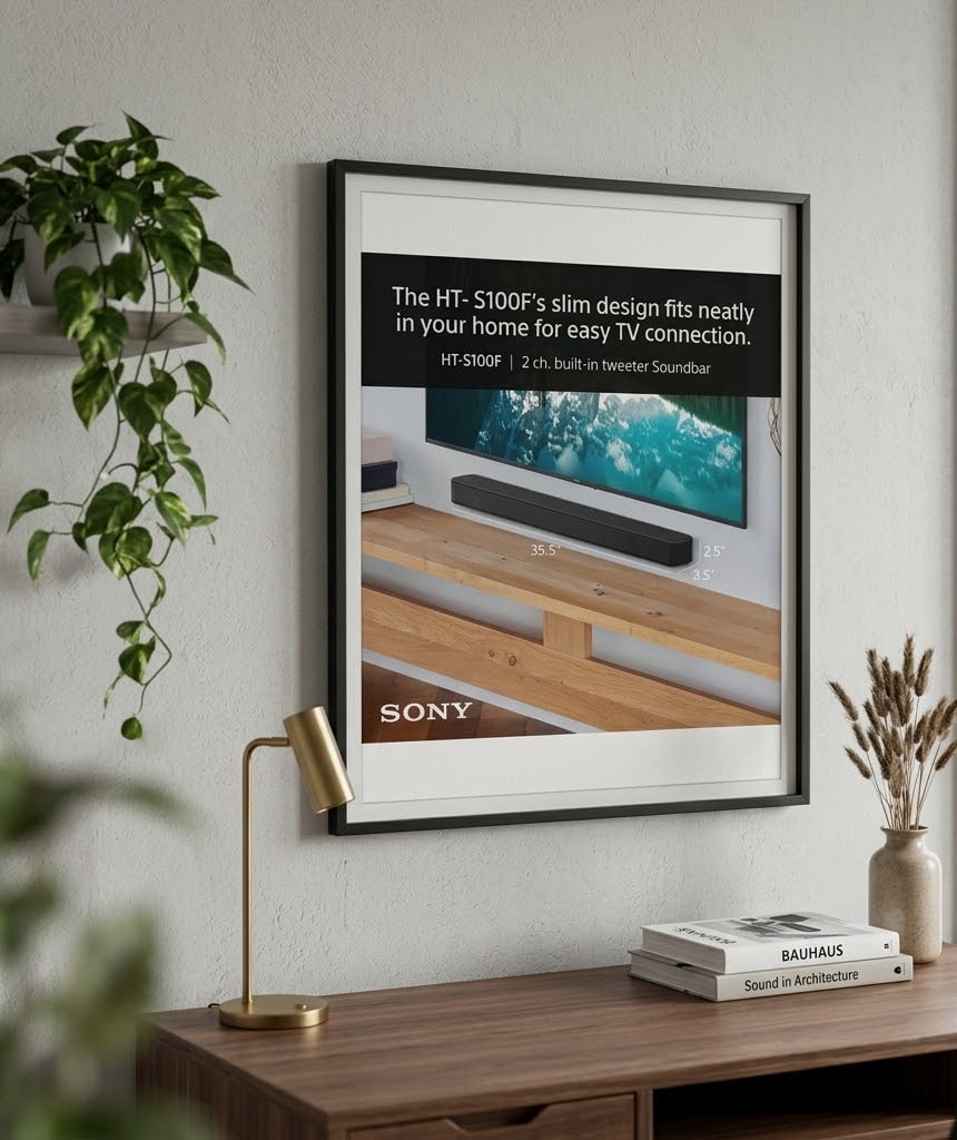 Sony S100F 2.0ch Soundbar with Bass Reflex Speaker, Integrated Tweeter and Bluetooth, (HTS100F), easy setup, compact, ho