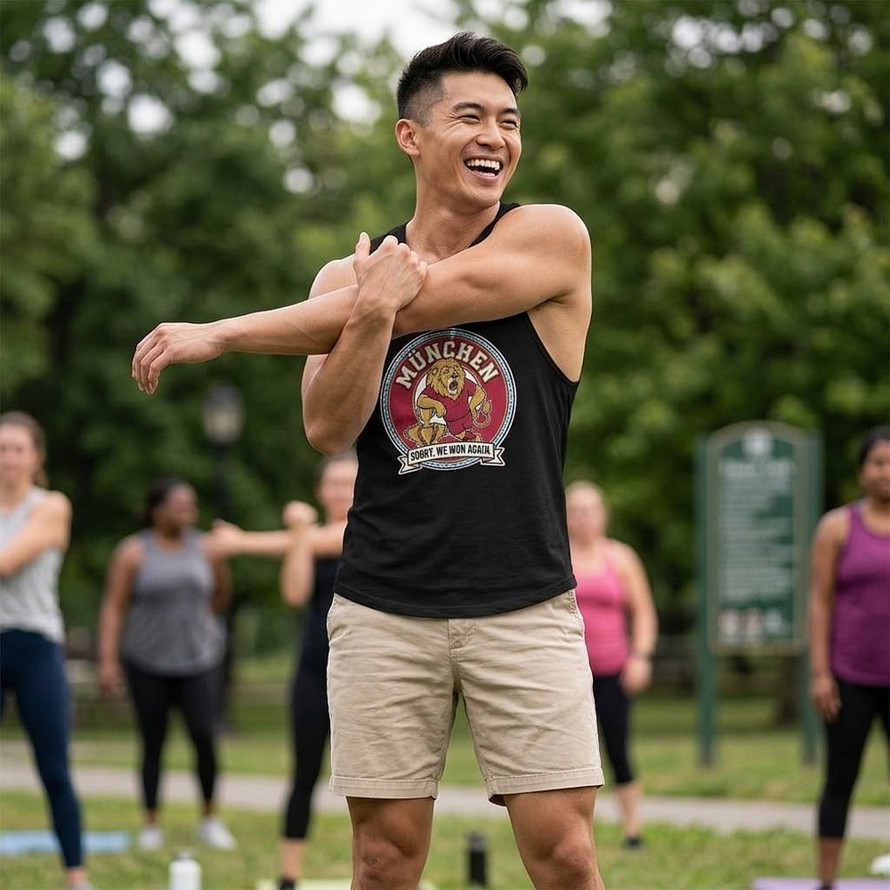 Sorry, We Won Again — Sarcastic Munich Red Football Lion Men's Muscle Tank