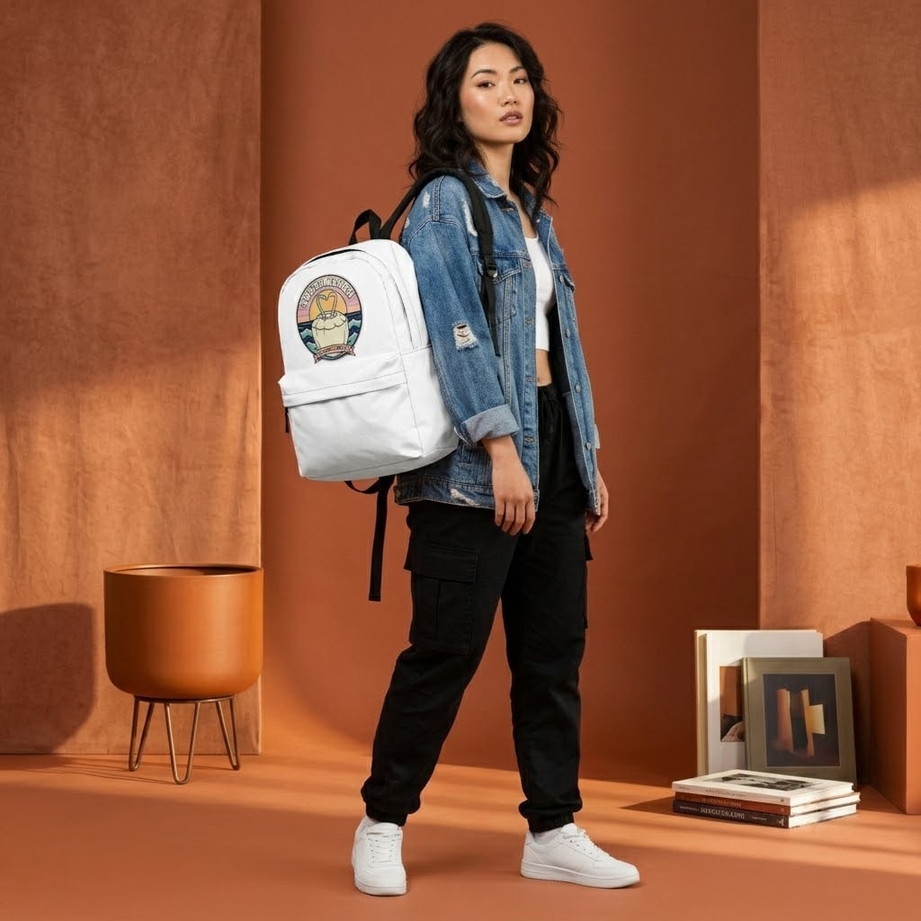 South Beach — One Coconut, Two Straws Retro Sunset Sip Classic Backpack