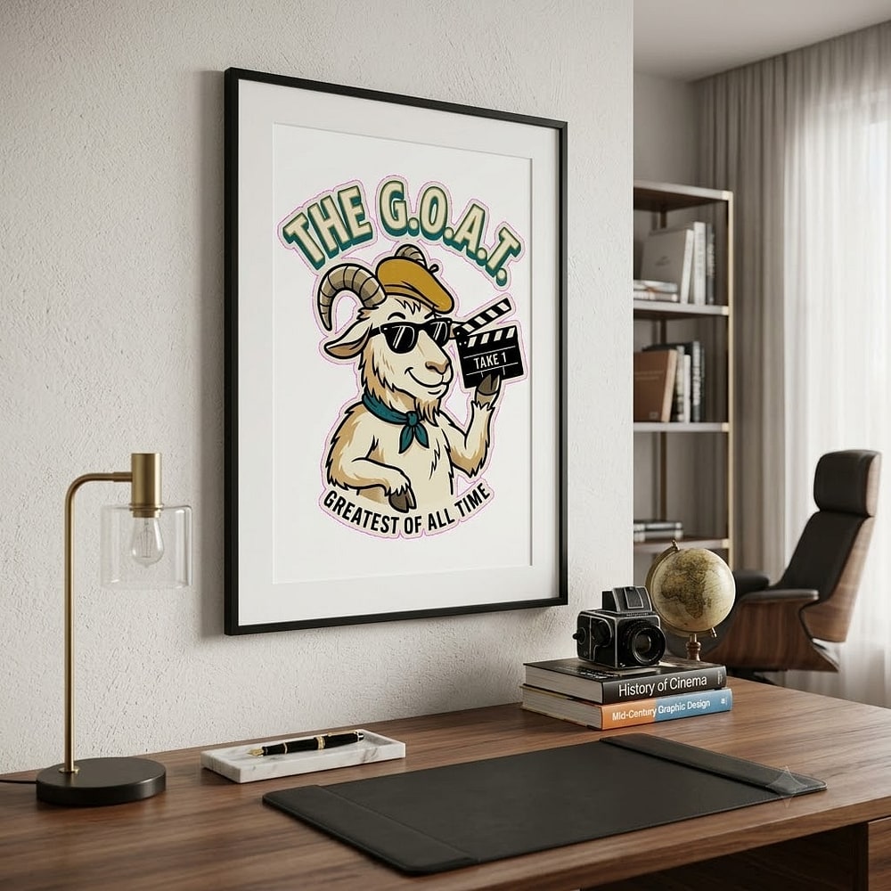 The G.O.A.T. — Funny Retro Movie-Star Goat Matte Poster