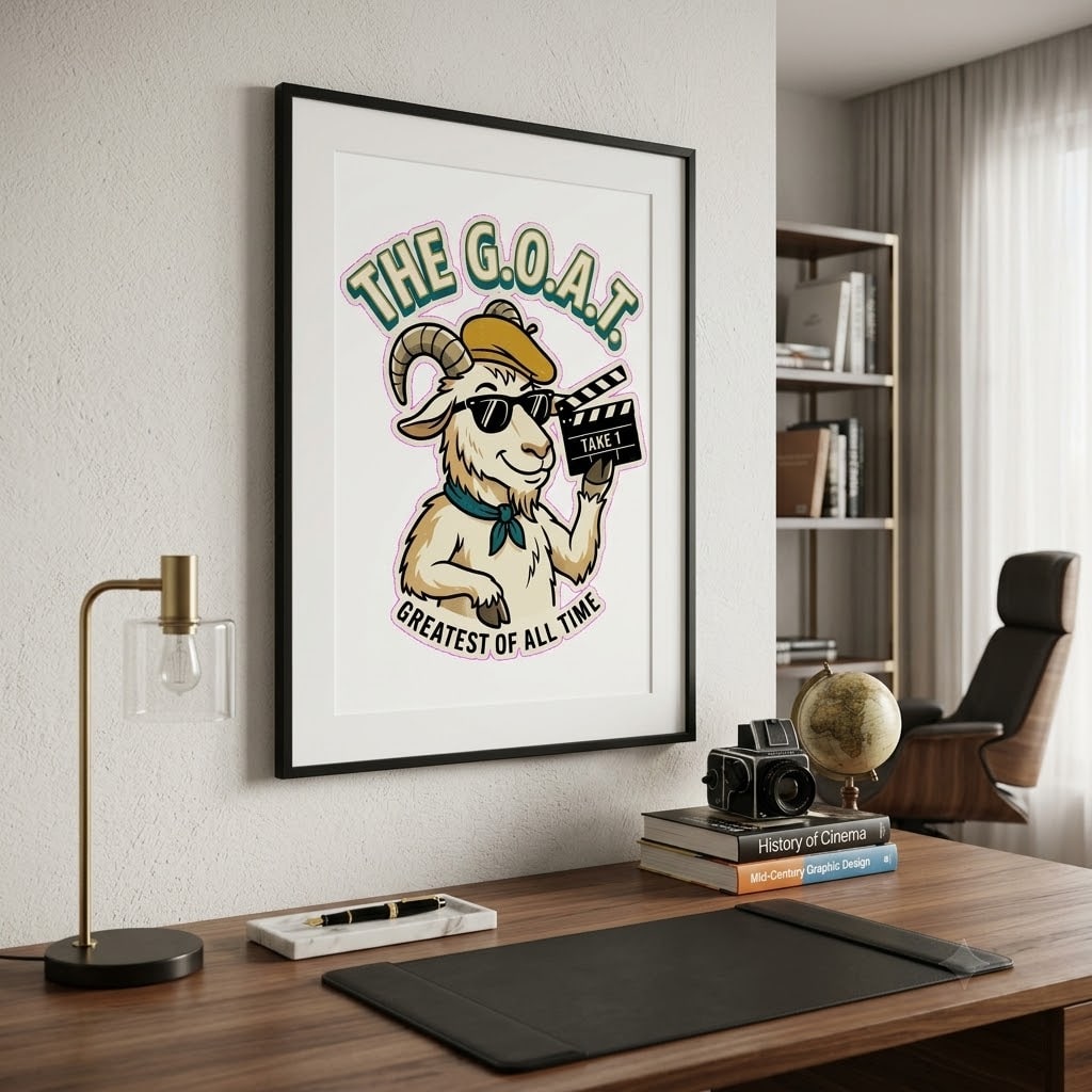 The G.O.A.T. — Funny Retro Movie-Star Goat Matte Poster