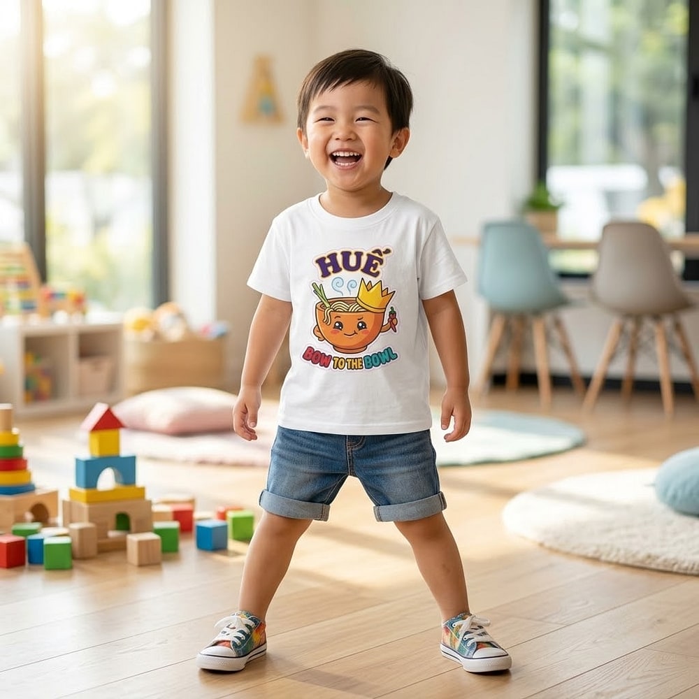 Thừa Thiên Huế — Bow to the Bowl Cheeky Crowned Bún Bò Kids Tee