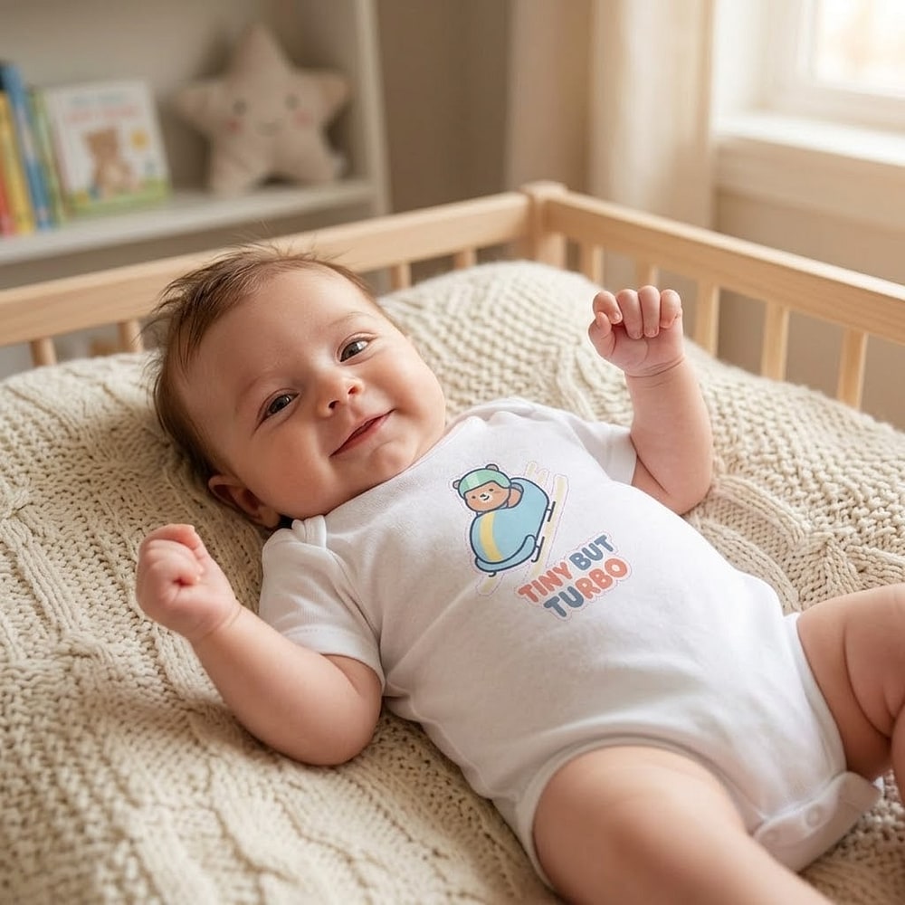 Tiny but Turbo — Minimalist Bobsled Cub Baby Bodysuit