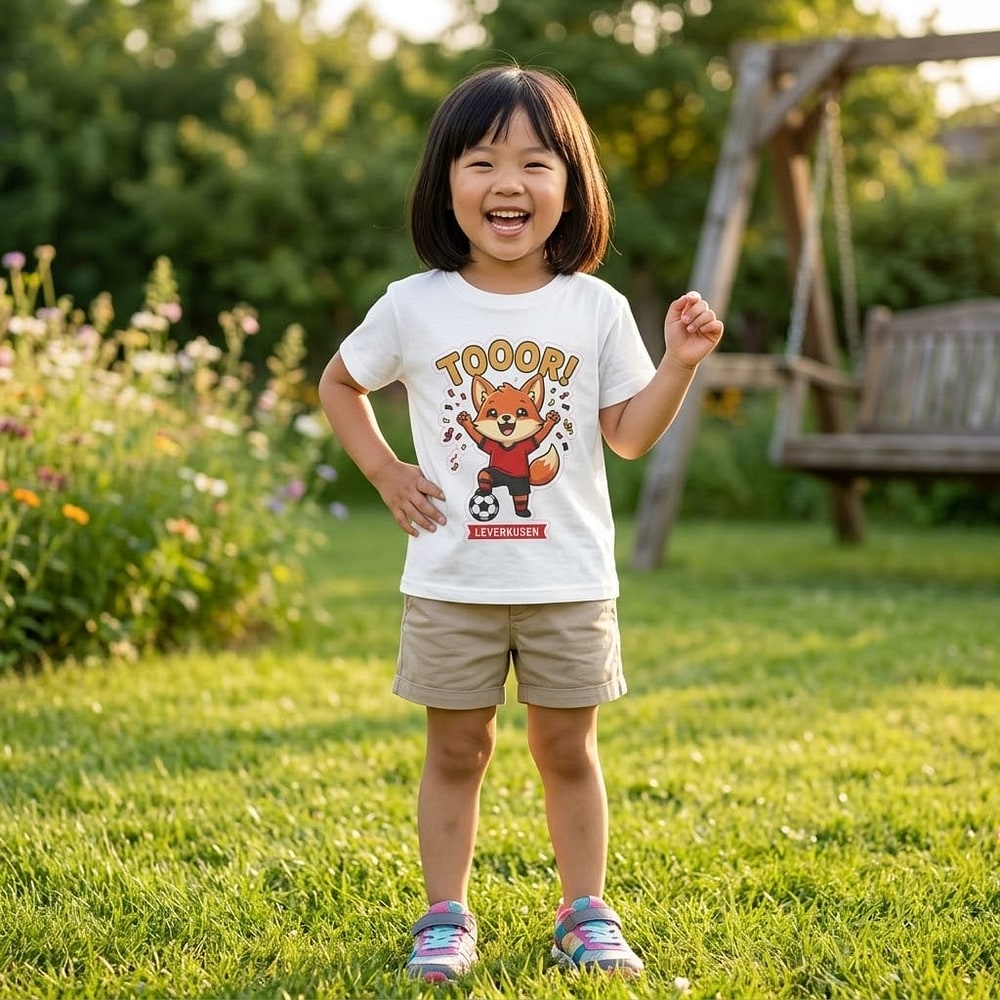 Tooor! Time — Festive Leverkusen Red & Black Party Fox Kids Tee