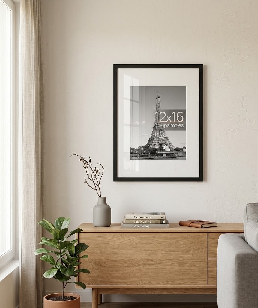 upsimples 12x16 Picture Frame, Wall Decor Poster Frames, Black 1 Pack