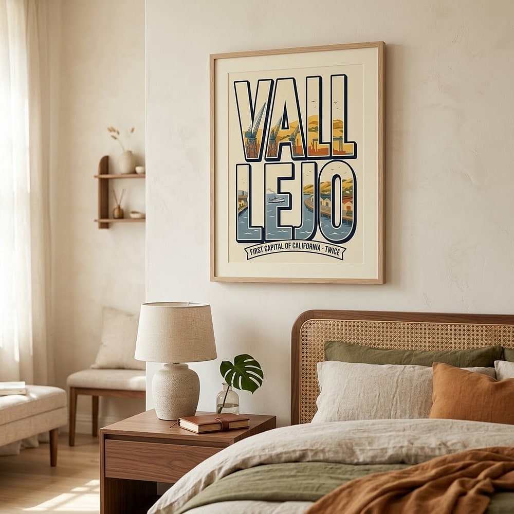 Vallejo — We Were the Capital First (Twice, Actually) Vintage Wordmark Stretched Canvas
