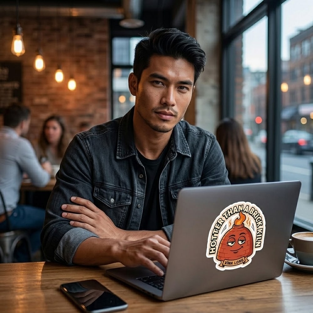 Vinh Long — Hotter Than a Brick Kiln Cheeky Smoldering Kiln Die-Cut Sticker
