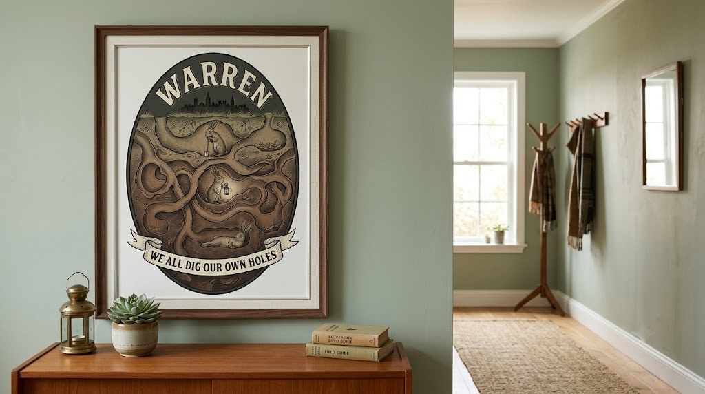 Warren — We All Dig Our Own Holes Underground Cross-Section Stretched Canvas