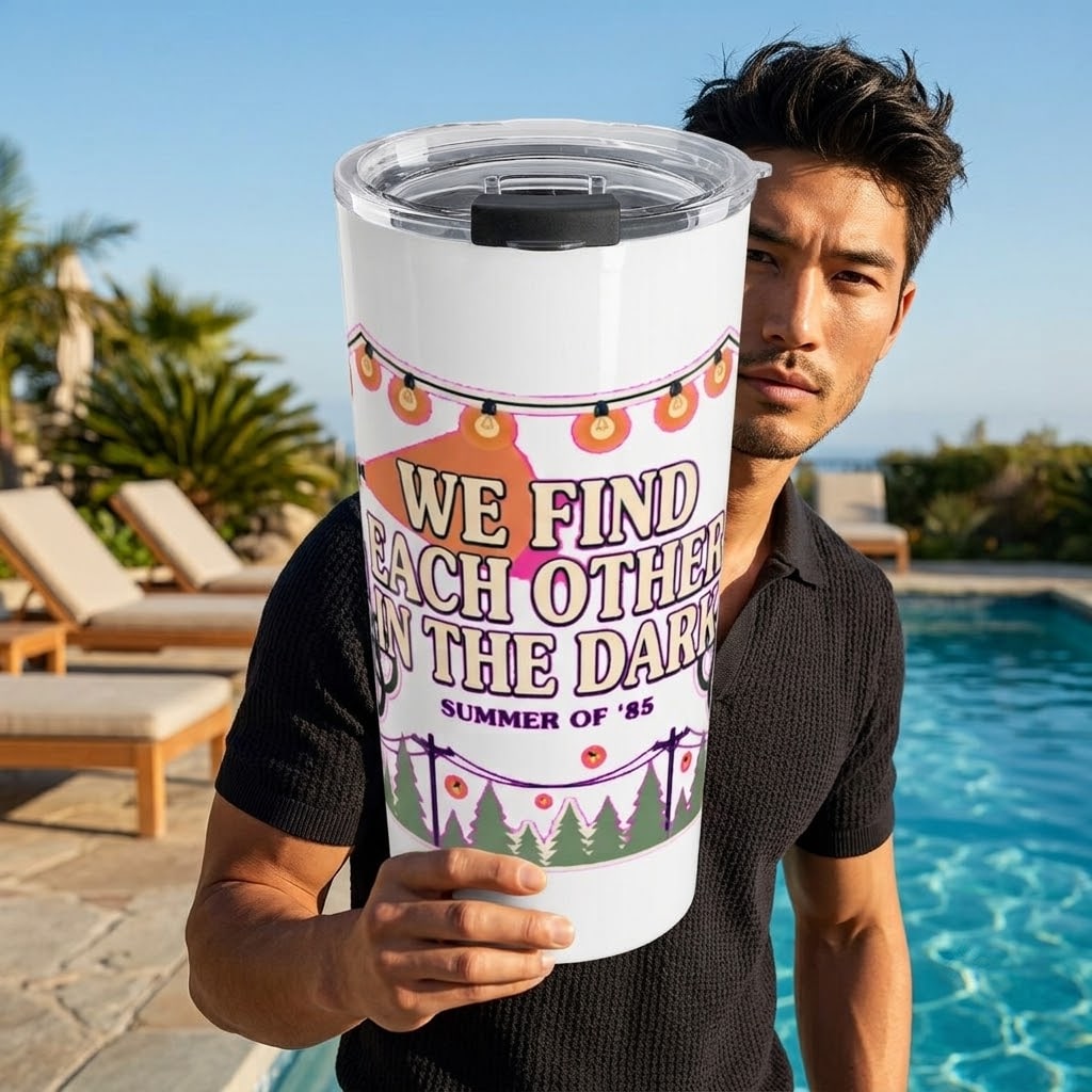 We Find Each Other In The Dark — Heartfelt Bike Squad & Porch Lights 20oz Tumbler