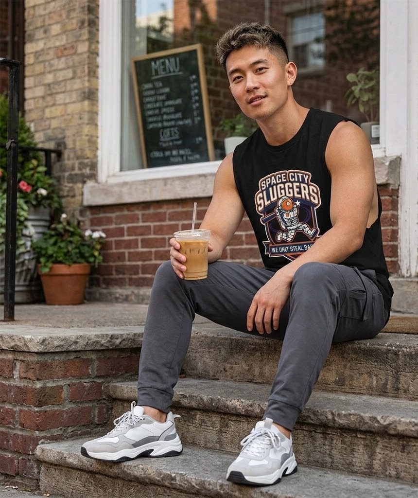 We Only Steal Bases — Sarcastic Space City Astronaut Slugger Men's Muscle Tank