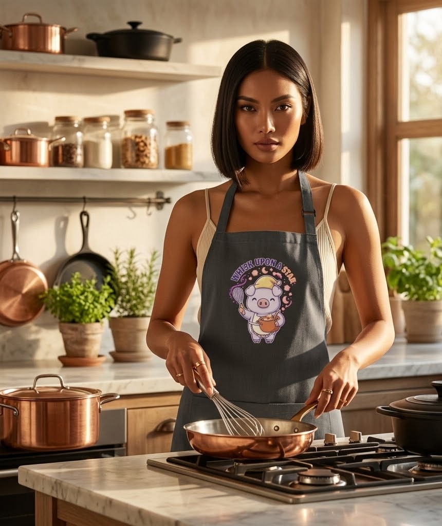 Whisk Upon A Star — Dreamy Stargazer Piglet Cotton Apron