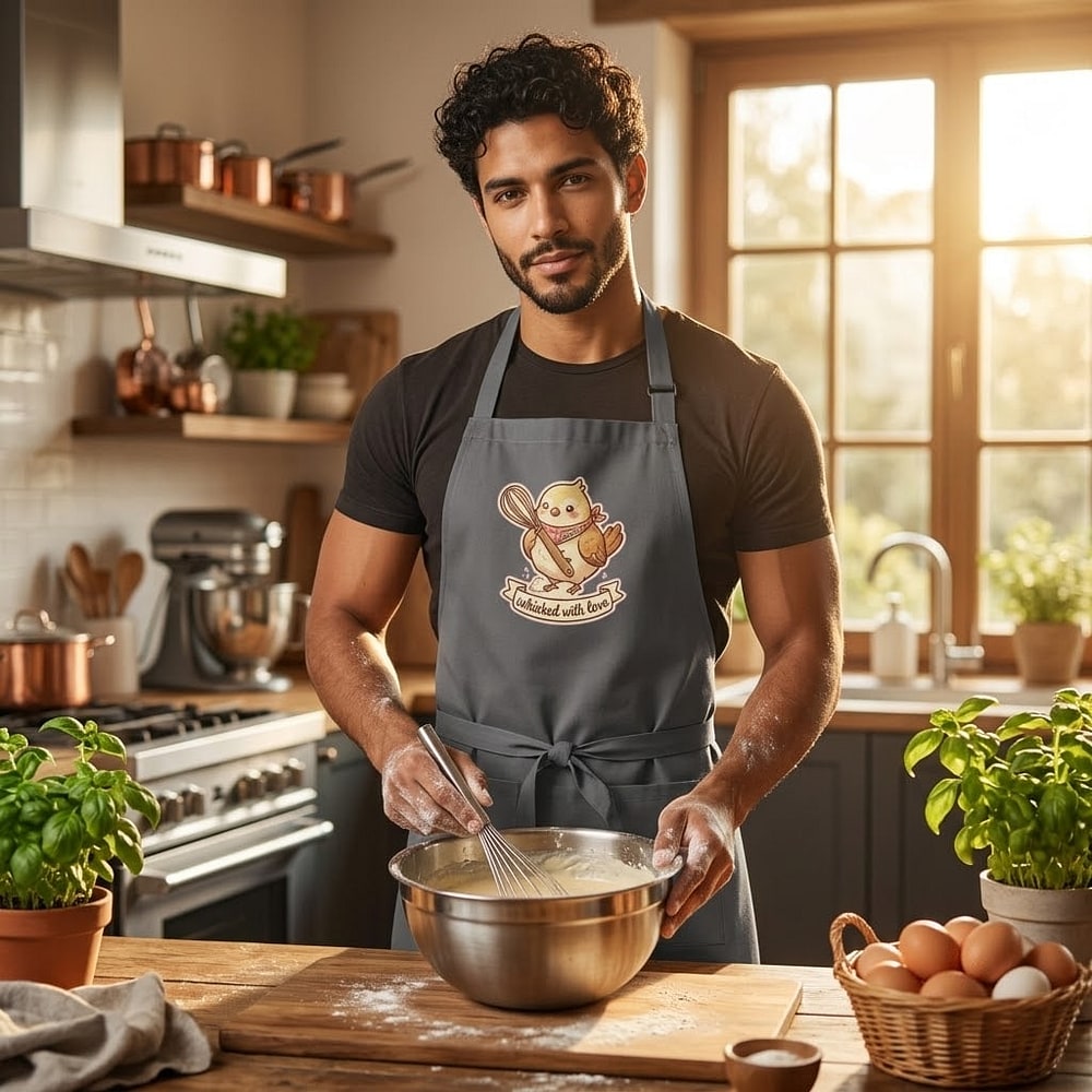 Whisked with Love — Cozy Little Chef Bird Cotton Apron