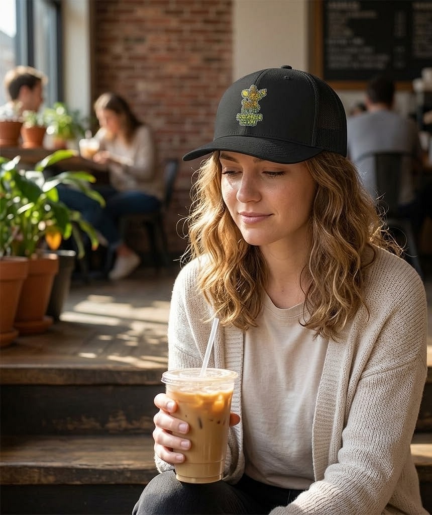Wobble Club — Playful Spotted Fawn & Butterfly Snapback Cap