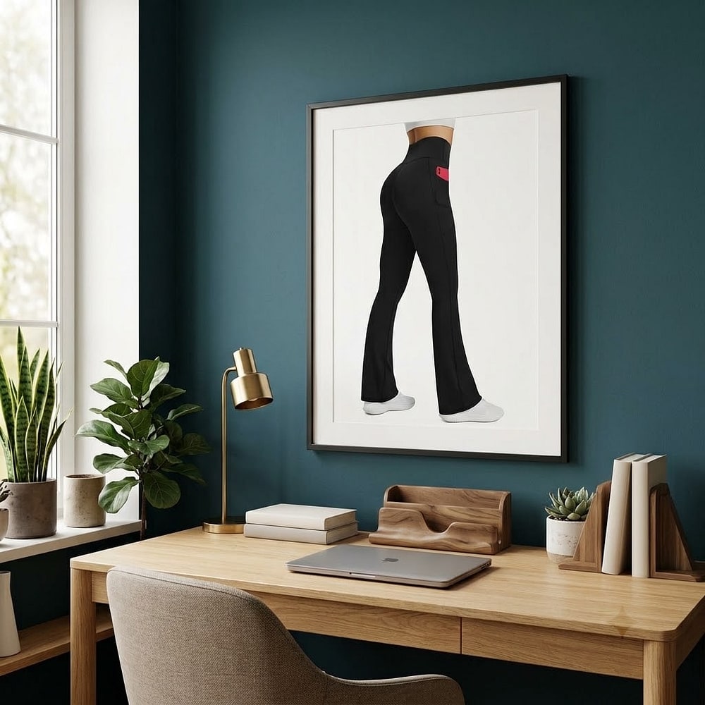 Womens Flared Yoga Pants with Pockets, High Waisted Flare Leggings Bell Bottom Bootcut Yoga Dress Pants